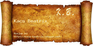 Kacs Beatrix névjegykártya